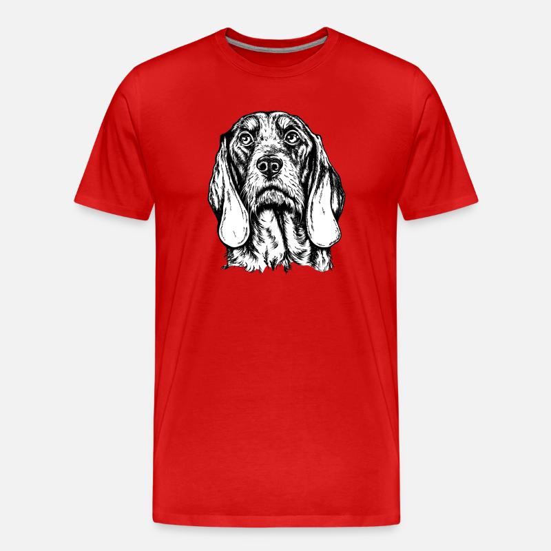 Schweizer Laufhund Portrait - Männer Premium Bio T-Shirt - Rot