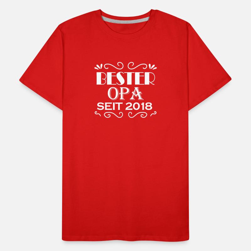 Bester Opa seit 2018 - Opa Geschenkidee Männer Premium Bio T-Shirt
