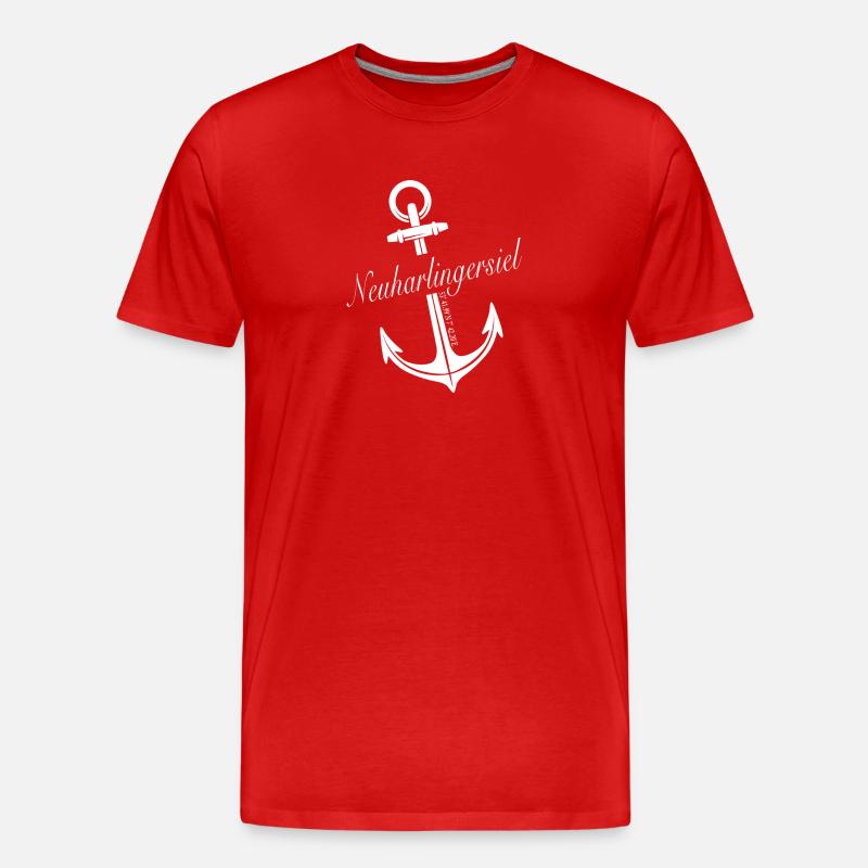 Neuharlingersiel - Männer Premium Bio T-Shirt - Rot