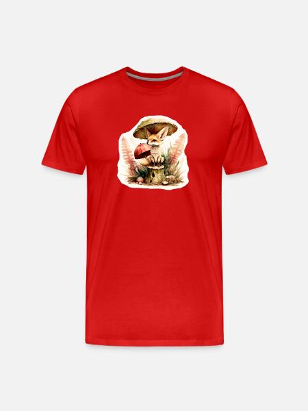 Cute Desert Fox II - Men's Premium Organic T-Shirt - red