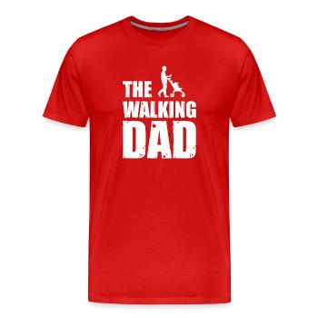 The walking dad - T-shirt bio Premium Homme - rouge - Devant - Damien (186cm)