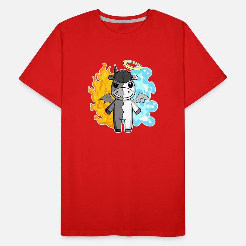 Kuh - Engel und Teufel Männer Premium Bio T-Shirt