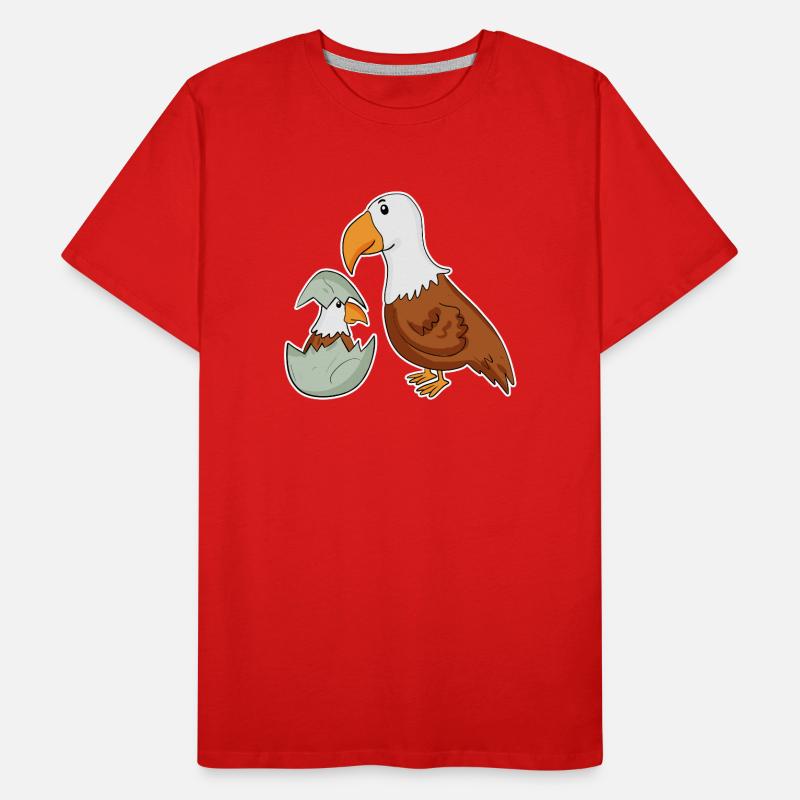 Famille Eagle - Aigle avec bébé - Eagle Motif T-shirt bio Premium Homme