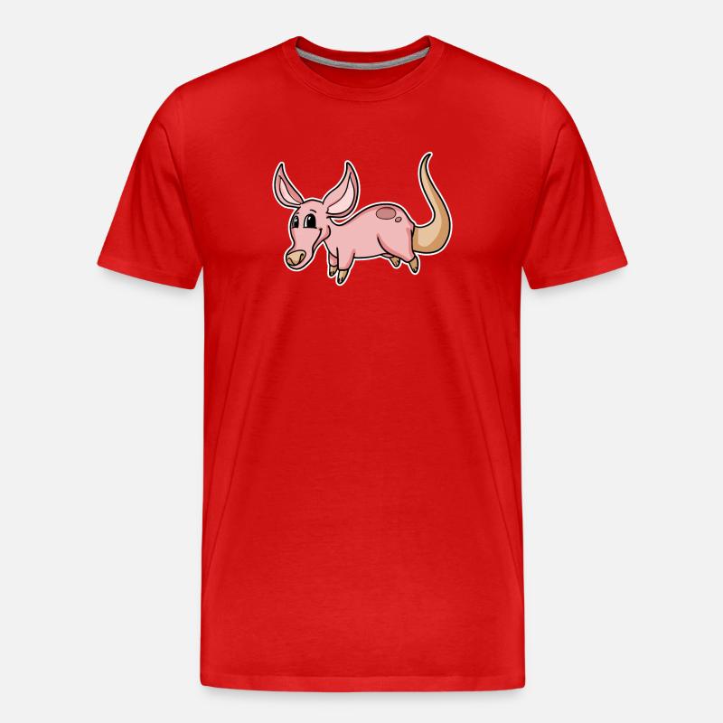 Erdferkel - Männer Premium Bio T-Shirt - Rot