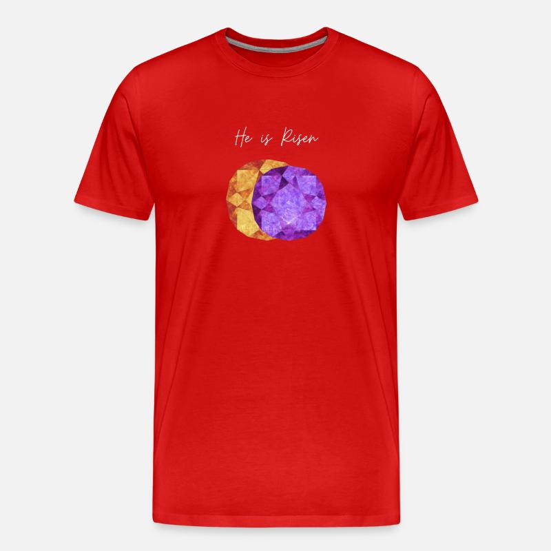 He is Risen Geometric Gem - Men's Premium Organic T-Shirt - red