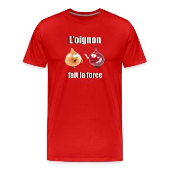 Oignons - T-shirt bio Premium Homme - rouge - Devant - Damien (186cm)