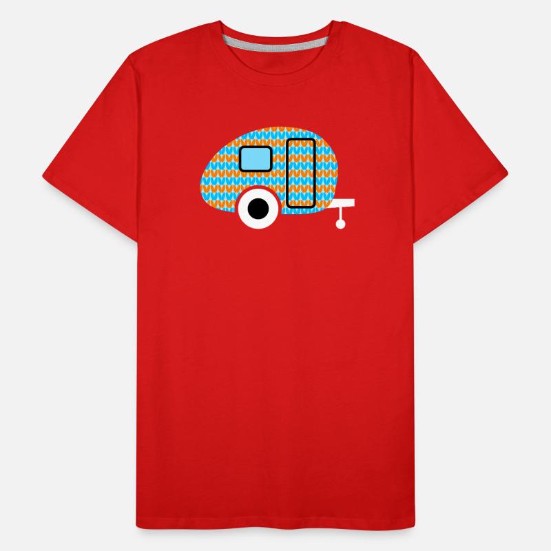 Caravan Knit Stripes Winter Pattern Camping Fan Men's Premium Organic T-Shirt