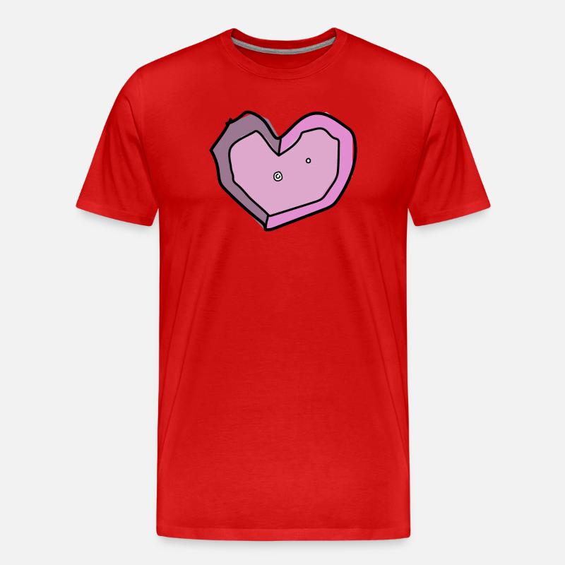 boulderliebe rosa - Männer Premium Bio T-Shirt - Rot