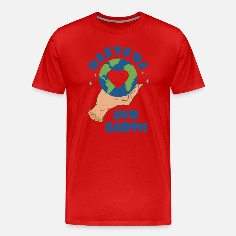 Die Erde Wiederherstellen - Männer Premium Bio T-Shirt - Rot