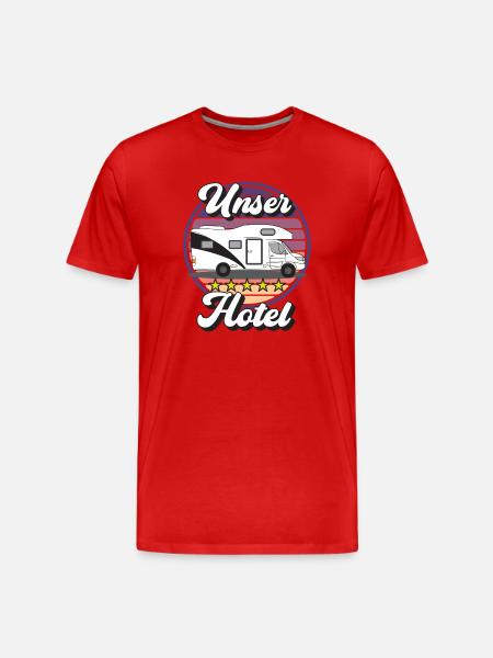 Campingplatzimpressionen: Wohnmobil Design - Männer Premium Bio T-Shirt - Rot