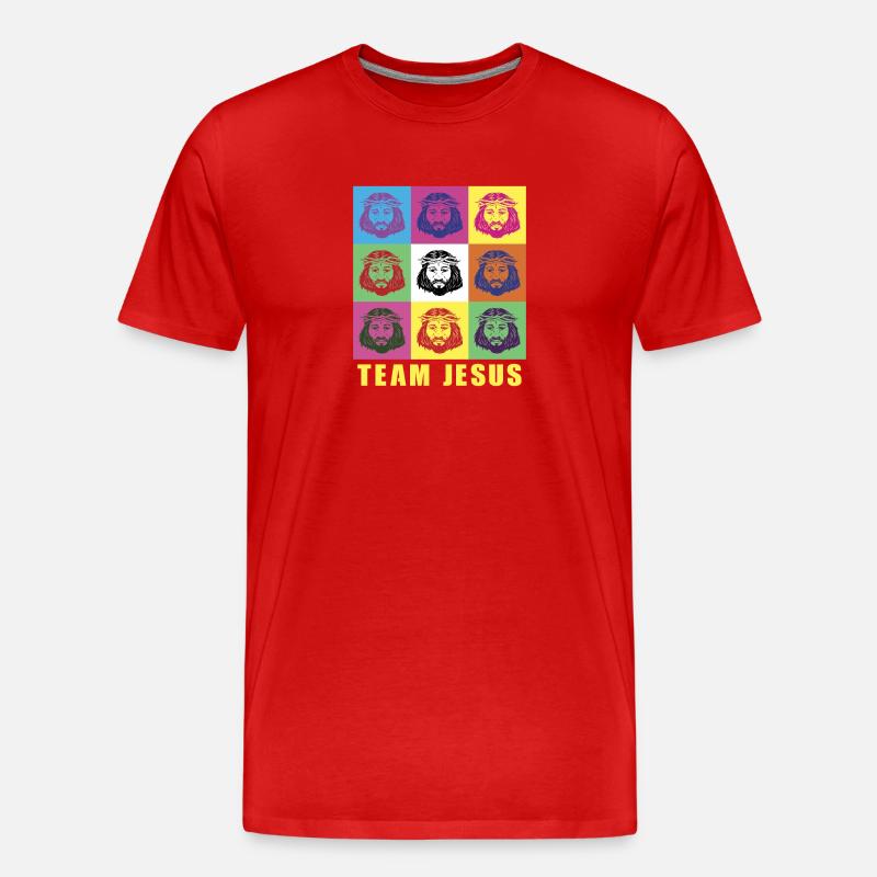 Team Jesus - Männer Premium Bio T-Shirt - Rot