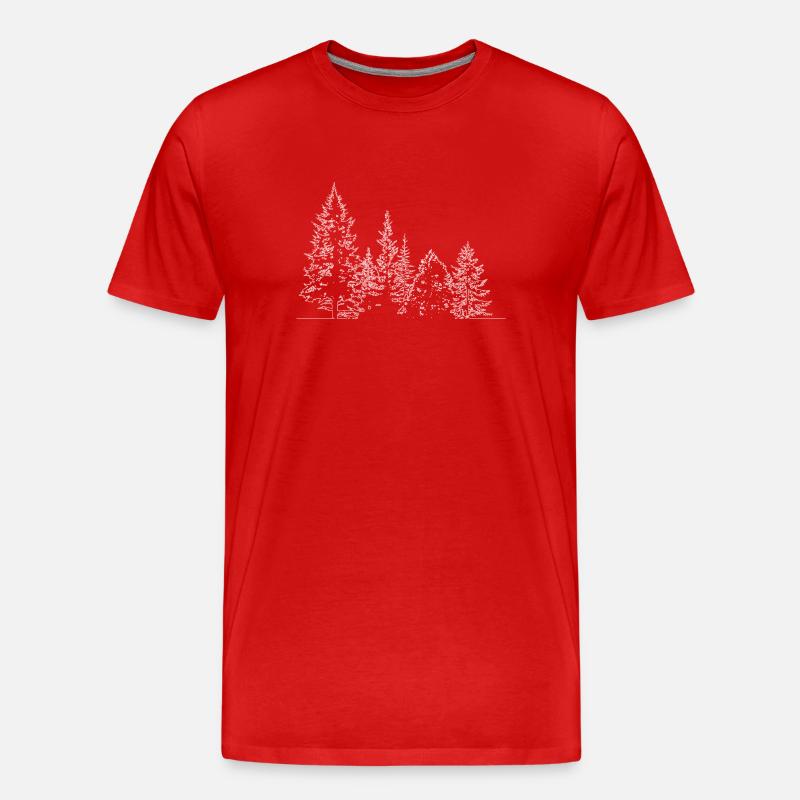 Winter Forest Silhouette Print - Men's Premium Organic T-Shirt - red