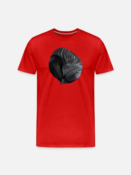 Black and White Ribate Spiral - Men's Premium Organic T-Shirt - red