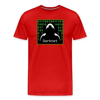 Darknet - Men's Premium Organic T-Shirt - red - Front - Damien (186cm)