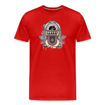 Jukebox au look graffiti rétro aux couleurs vintage - T-shirt bio Premium Homme - rouge - Devant - Damien (186cm)