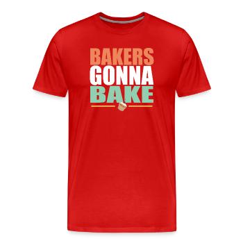 Backen Bäcker gehen zum Backen - Männer Premium Bio T-Shirt - Rot - Vorne - Damien (186cm)