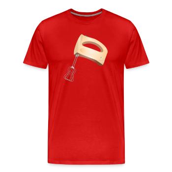 Mélangeur à main aux couleurs subtiles - T-shirt bio Premium Homme - rouge - Devant - Damien (186cm)