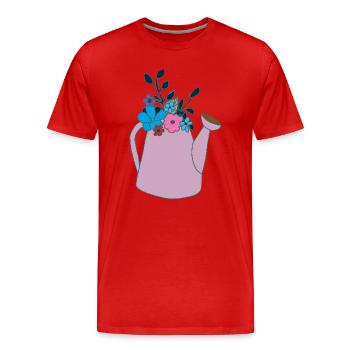 Arrosoir violet - T-shirt bio Premium Homme - rouge - Devant - Damien (186cm)