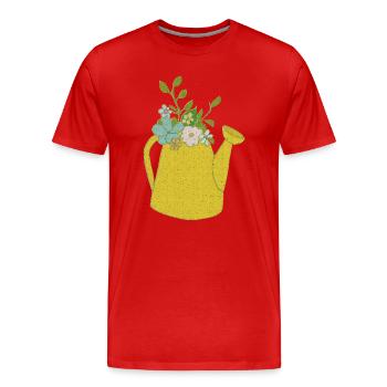 Tissu de l’arrosoir - T-shirt bio Premium Homme - rouge - Devant - Damien (186cm)