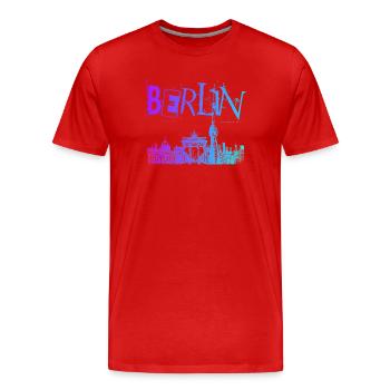 Berlin Skyline Panorama - T-shirt bio Premium Homme - rouge - Devant - Damien (186cm)