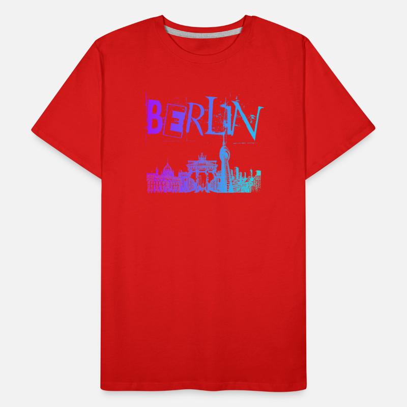 Berlin Skyline Panorama T-shirt bio Premium Homme