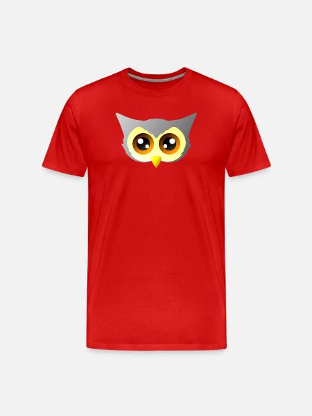 vögel closing, süßes eulengesicht - Männer Premium Bio T-Shirt - Rot