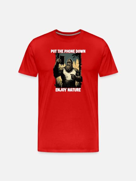 Put The Phone Down Enjoy Nature - Men's Premium Organic T-Shirt - red