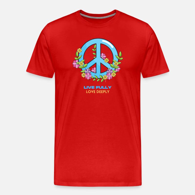 Lebe die tiefe Liebe - Männer Premium Bio T-Shirt - Rot