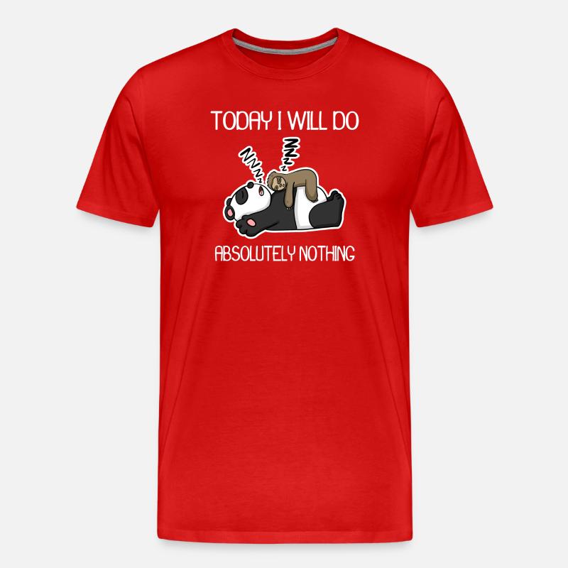 Nichts Machen - Faul - Männer Premium Bio T-Shirt - Rot