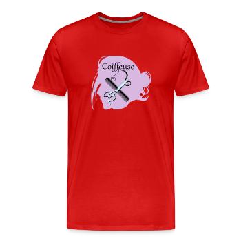 Hairdresser - Men's Premium Organic T-Shirt - red - Front - Damien (186cm)
