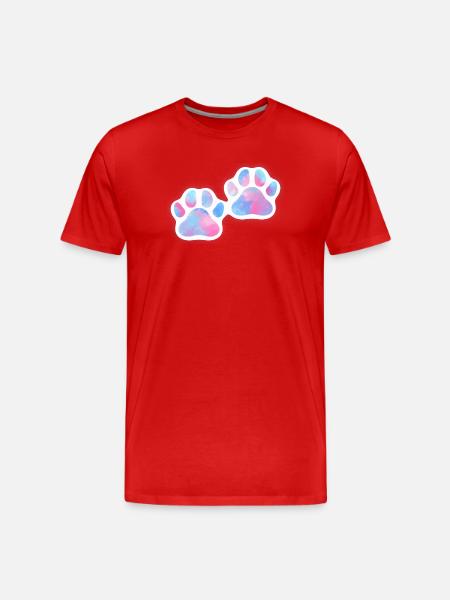 Dog Paws Galaxy - Men's Premium Organic T-Shirt - red