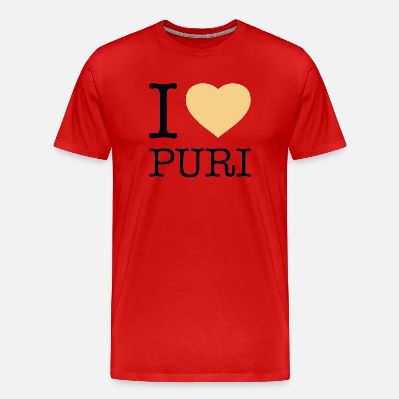I LOVE PURI - Männer Premium Bio T-Shirt - Rot