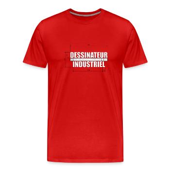 draughtsman - Men's Premium Organic T-Shirt - red - Front - Damien (186cm)