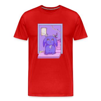 Lofi Vibe Bun - Men's Premium Organic T-Shirt - red - Front - Damien (186cm)