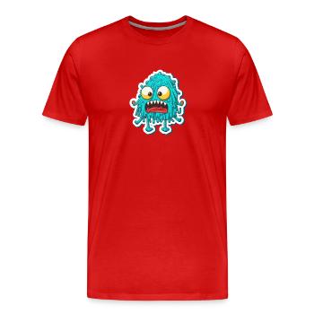 Monstre spaghetti - T-shirt bio Premium Homme - rouge - Devant - Damien (186cm)