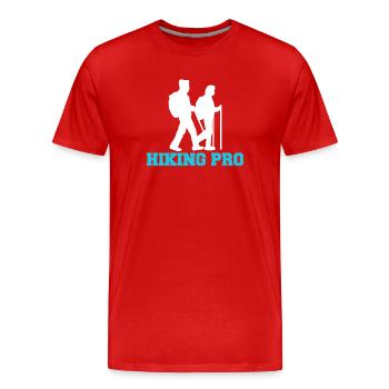 Hiker Mountain Hike Hiking Hike Statement - Men's Premium Organic T-Shirt - red - Front - Damien (186cm)
