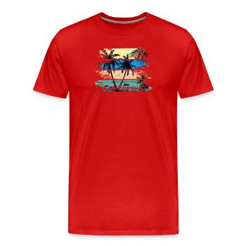 Kalifornien - Männer Premium Bio T-Shirt - Rot - Vorne - Damien (186cm)