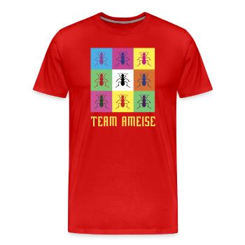 Team Ameise - Männer Premium Bio T-Shirt - Rot - Vorne - Damien (186cm)