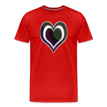 Double heart - Men's Premium Organic T-Shirt - red - Front - Damien (186cm)