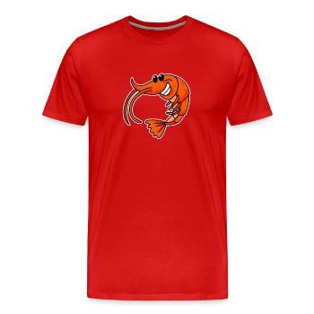 Motif souriant de crevettes - T-shirt bio Premium Homme - rouge - Devant - Damien (186cm)