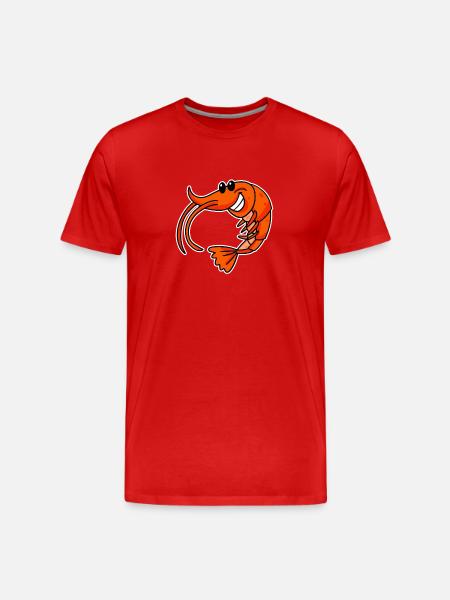 Shrimp smiling motif - Men's Premium Organic T-Shirt - red