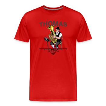 Tuba player folk music THOMAS - Men's Premium Organic T-Shirt - red - Front - Damien (186cm)