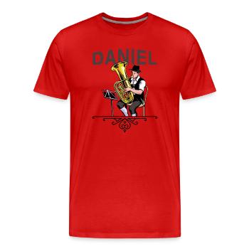 Tuba player folk music DANIEL - Men's Premium Organic T-Shirt - red - Front - Damien (186cm)