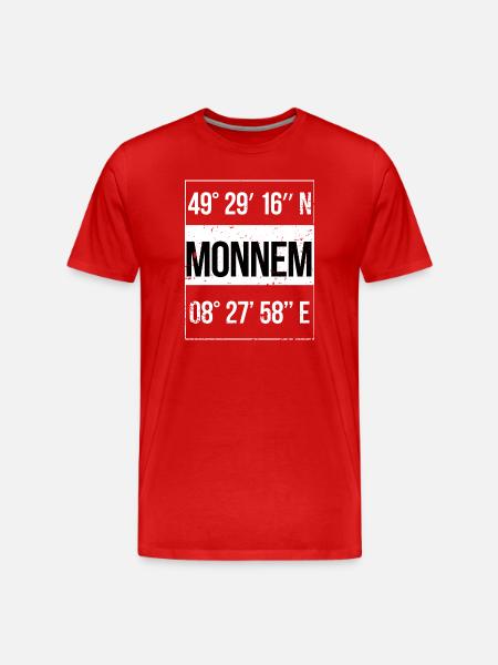 Coordonnées Monnem Mannheim - T-shirt bio Premium Homme - rouge