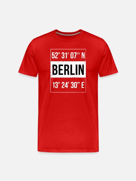 Coordinates Berlin - Men's Premium Organic T-Shirt - red