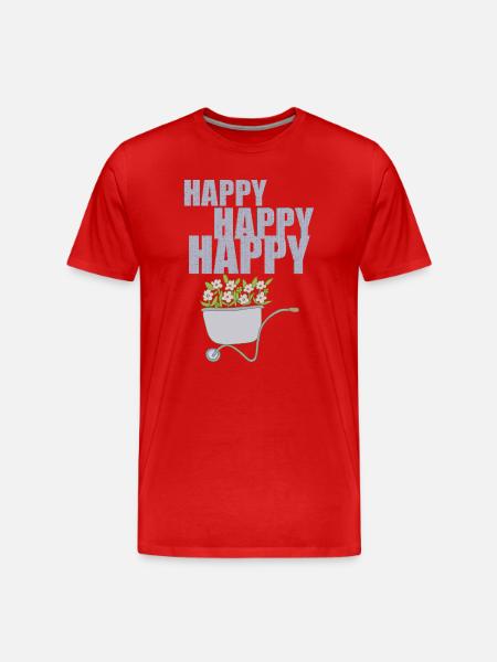 WHEELBARROWS HAPPY - Men's Premium Organic T-Shirt - red