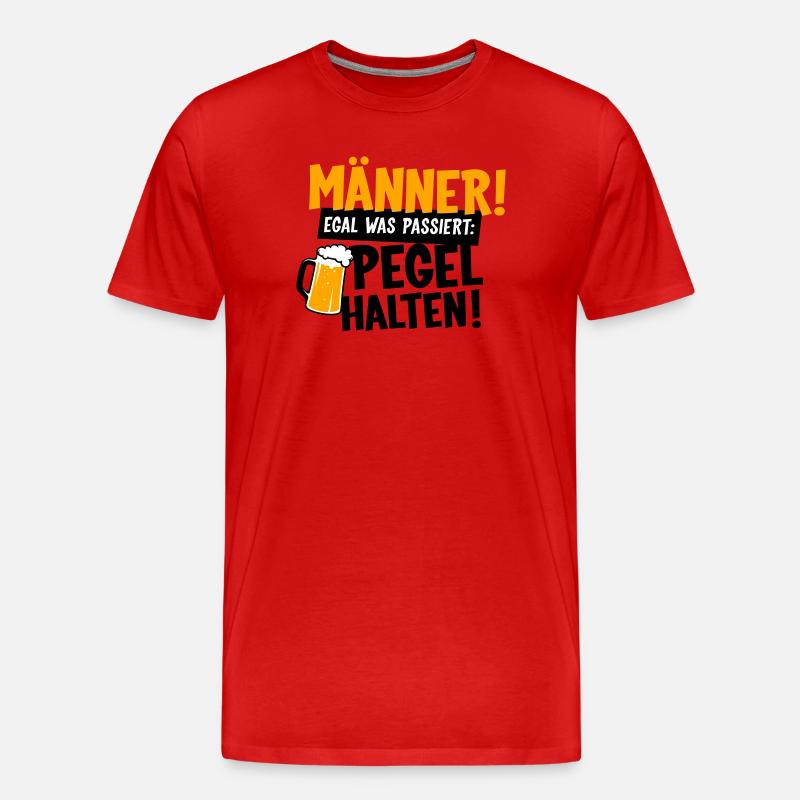 Männer Pegel halten - Männer Premium Bio T-Shirt - Rot
