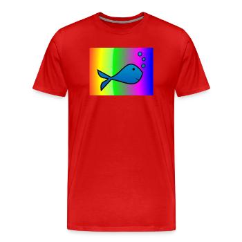 SARDINE. FISH. APRIL FOOL. EASTER. SEA - Men's Premium Organic T-Shirt - red - Front - Damien (186cm)