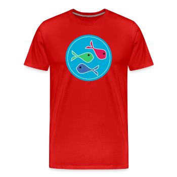 SARDINE. FISH. APRIL FOOL. EASTER. SEA - Men's Premium Organic T-Shirt - red - Front - Damien (186cm)