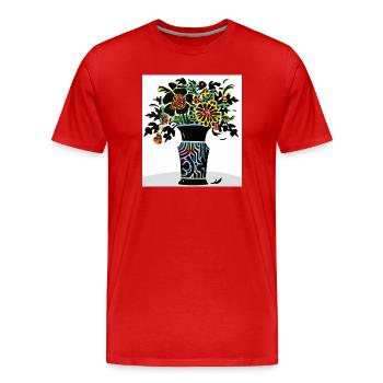bouquet coloré de fleurs - T-shirt bio Premium Homme - rouge - Devant - Damien (186cm)